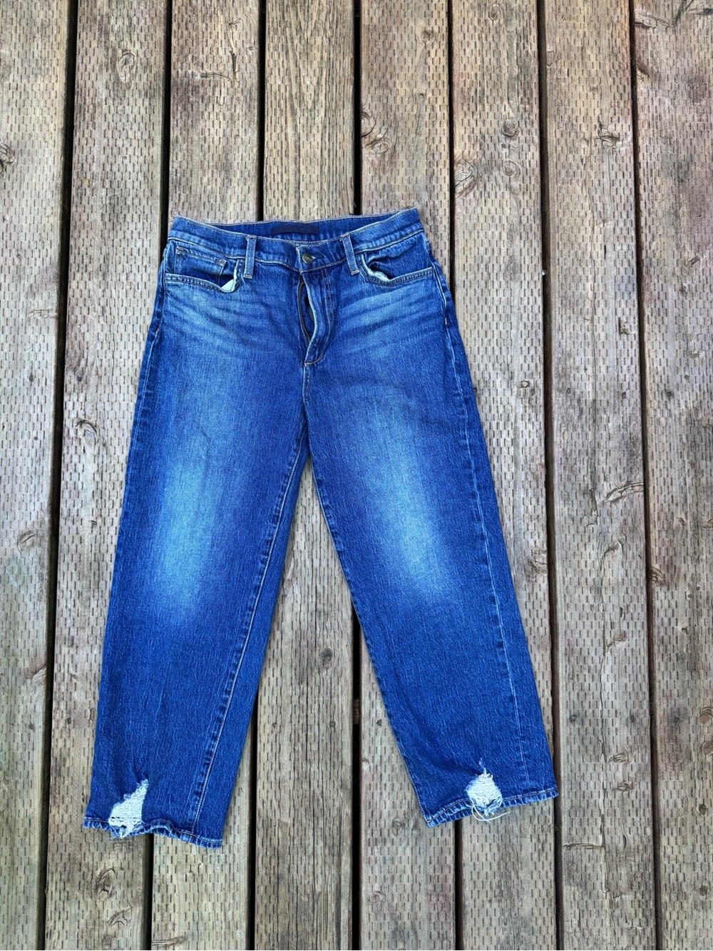 Joe's Jeans Distressed Boyfriend Cropped Jeans - Blue